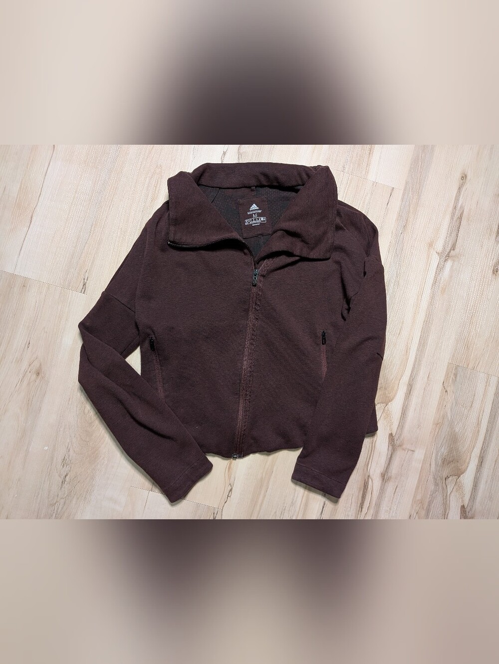 Stella McCartney X Adidas Burgundy Zip Front Jacket Asymmetrical
